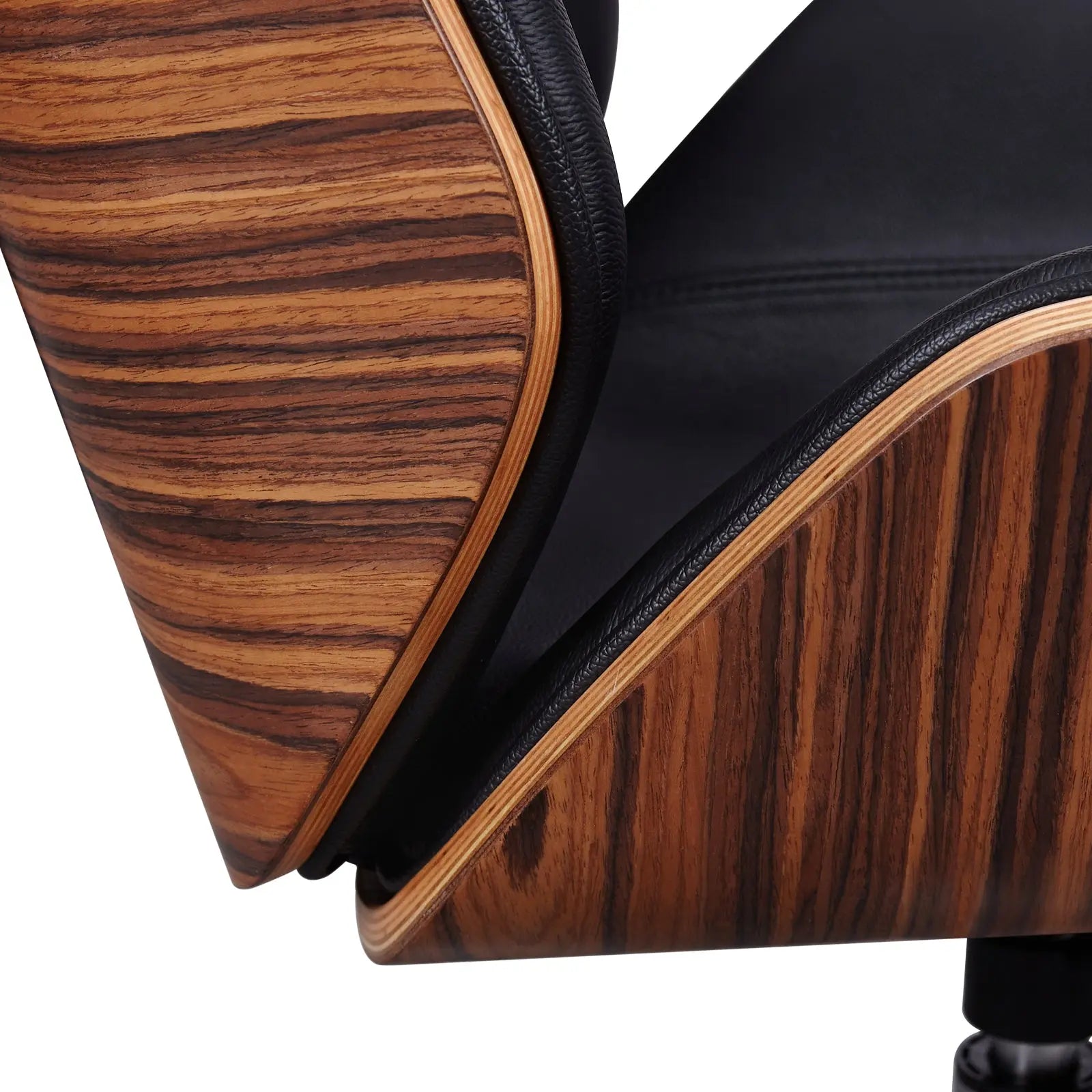 Black Rosewood and Silver Adjustable Height Swivel Rolling Conference Office Chair Homeroots Office