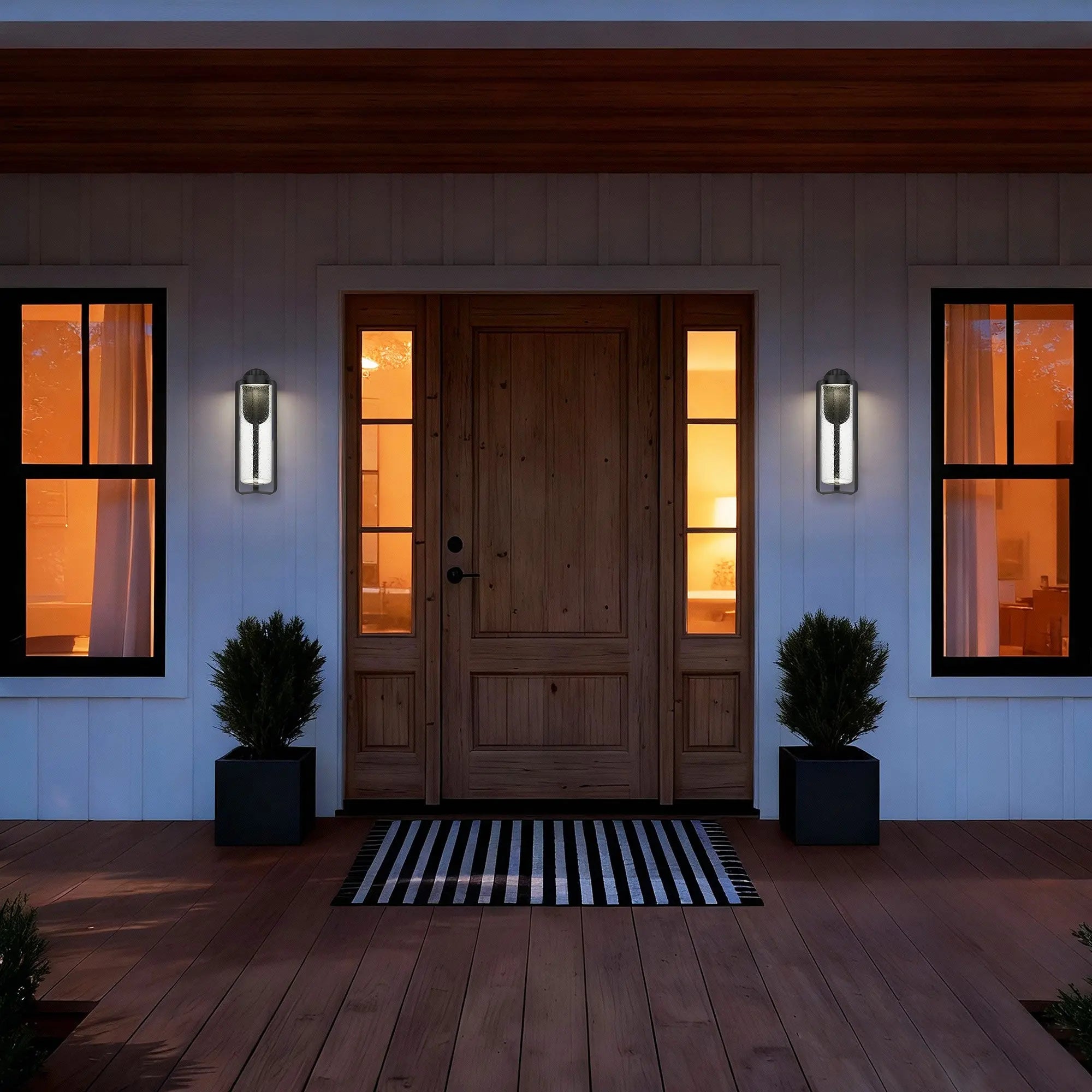 Black Seeded LED Dimmable Outdoor Hanging Light Homeroots Outdoor