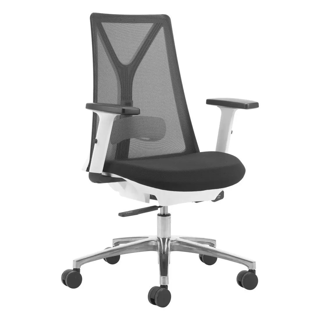 Black Silver and White Adjustable Height Swivel Rolling Office Chair Homeroots Office