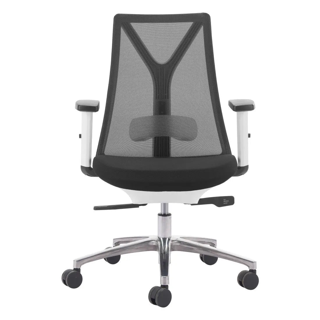 Black Silver and White Adjustable Height Swivel Rolling Office Chair Homeroots Office