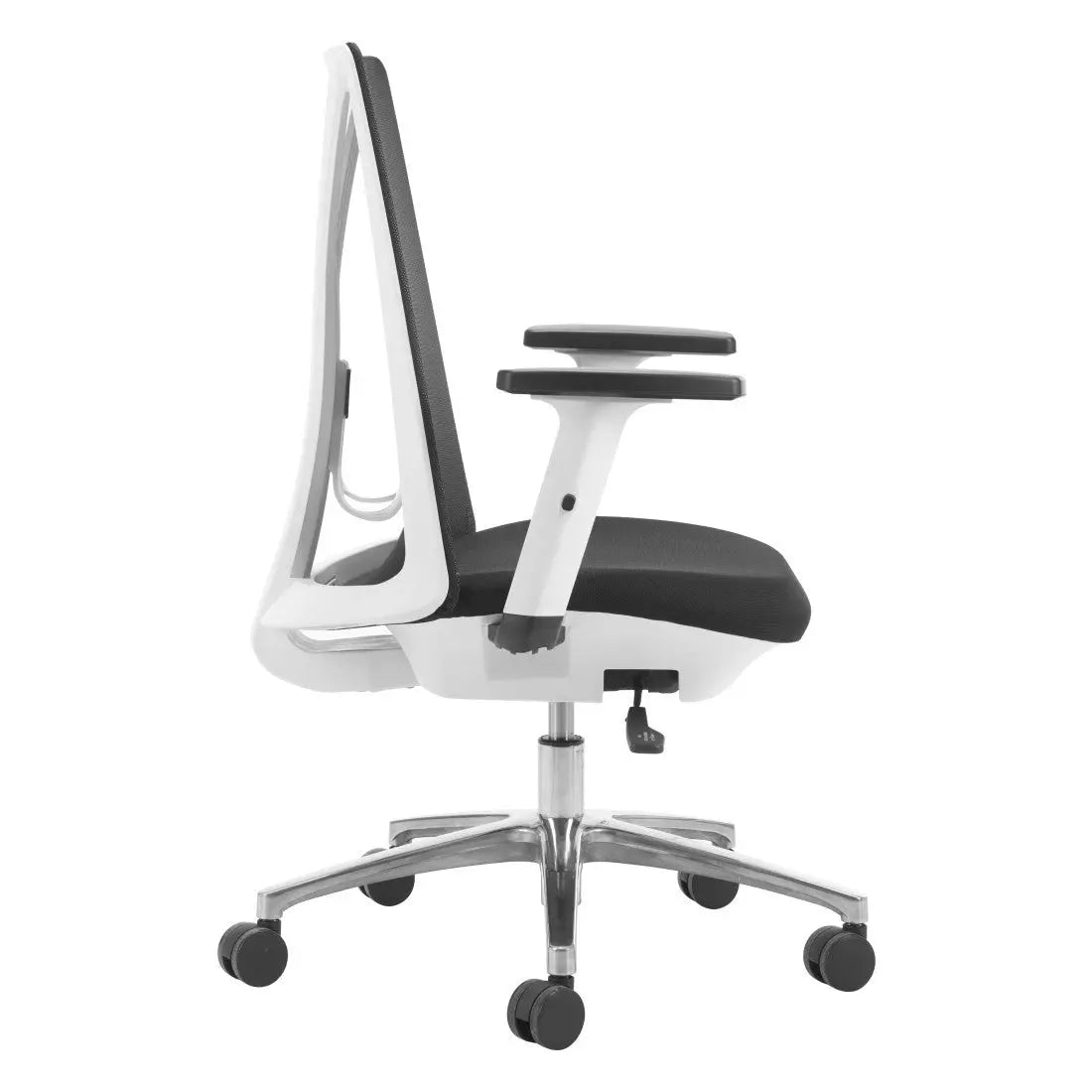 Black Silver and White Adjustable Height Swivel Rolling Office Chair Homeroots Office
