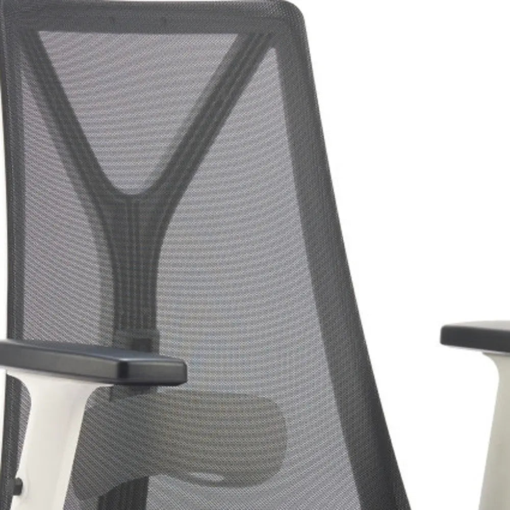 Black Silver and White Adjustable Height Swivel Rolling Office Chair Homeroots Office