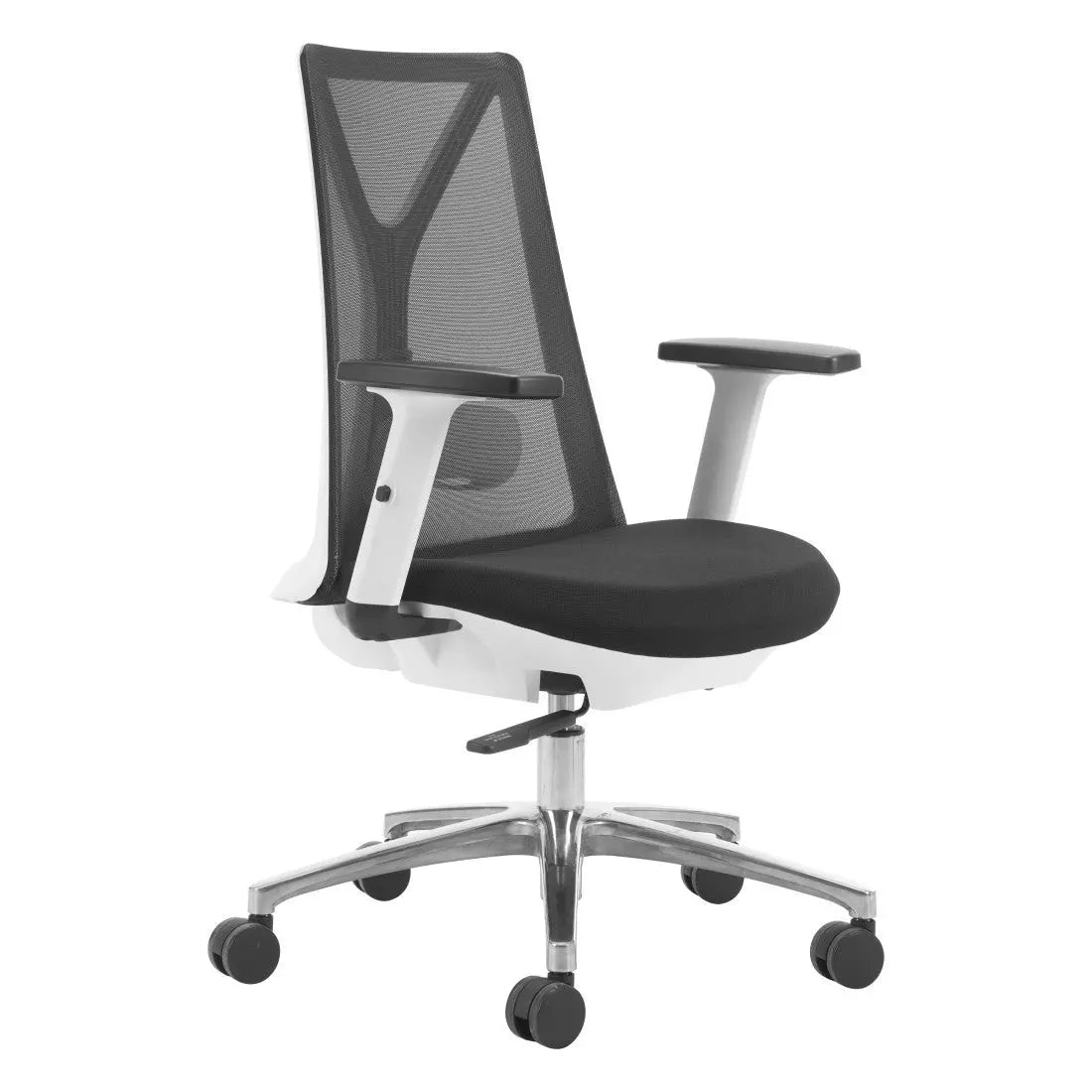 Black Silver and White Adjustable Height Swivel Rolling Office Chair Homeroots Office