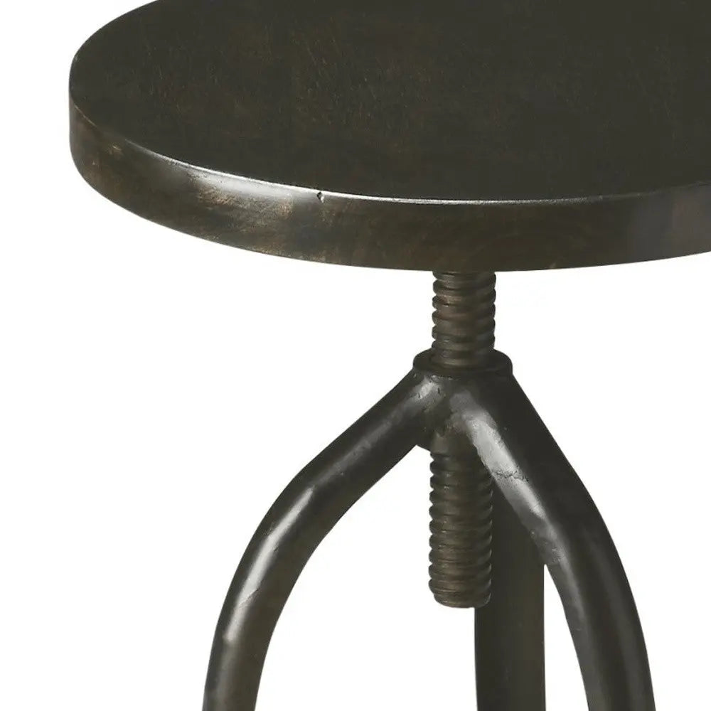 Black Solid Wood And Iron Backless Adjustable Height Bar Chair Homeroots Living Room