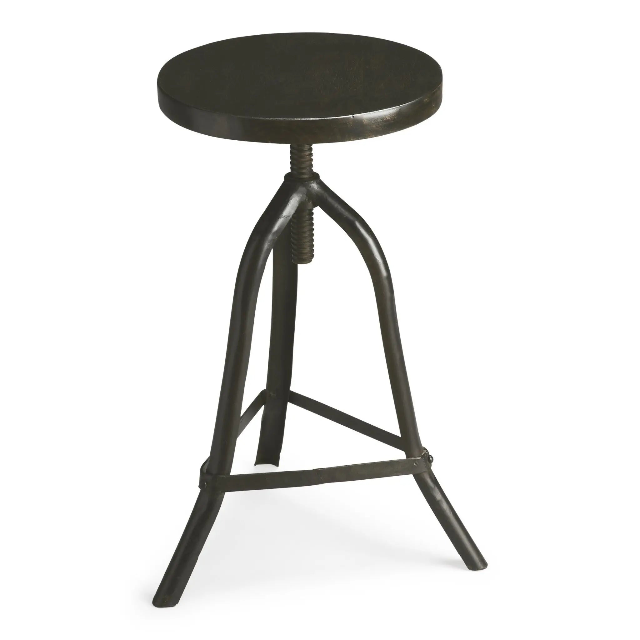 Black Solid Wood And Iron Backless Adjustable Height Bar Chair Homeroots Living Room