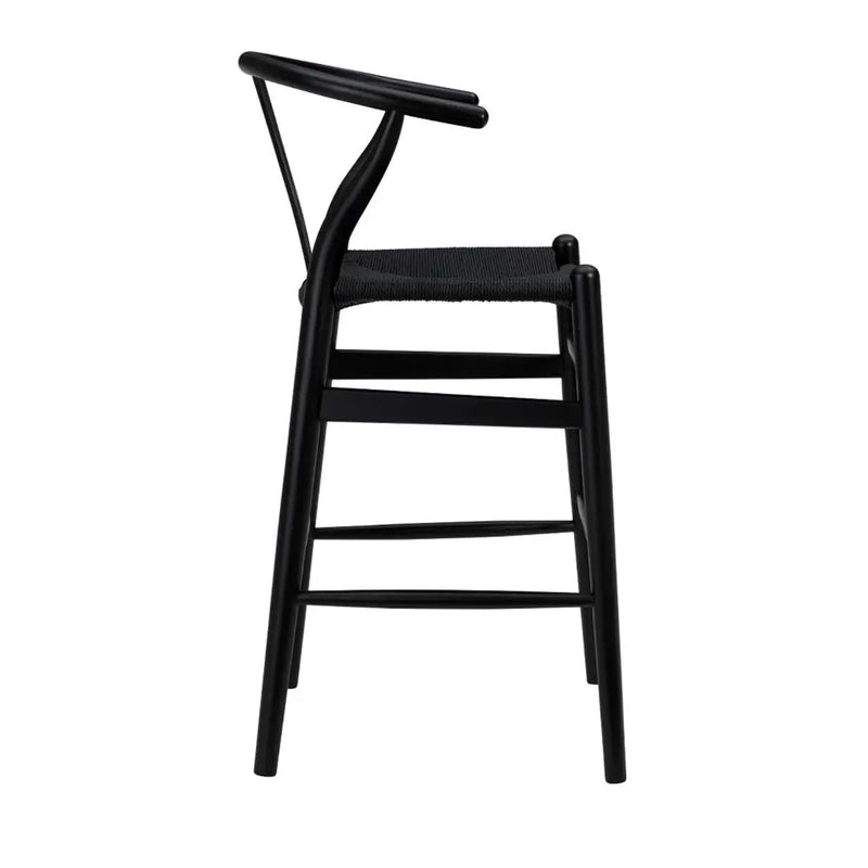 Black Solid Wood Counter Height Bar Chair Homeroots Living Room