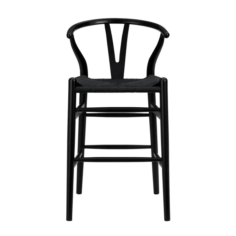 Black Solid Wood Counter Height Bar Chair Homeroots Living Room