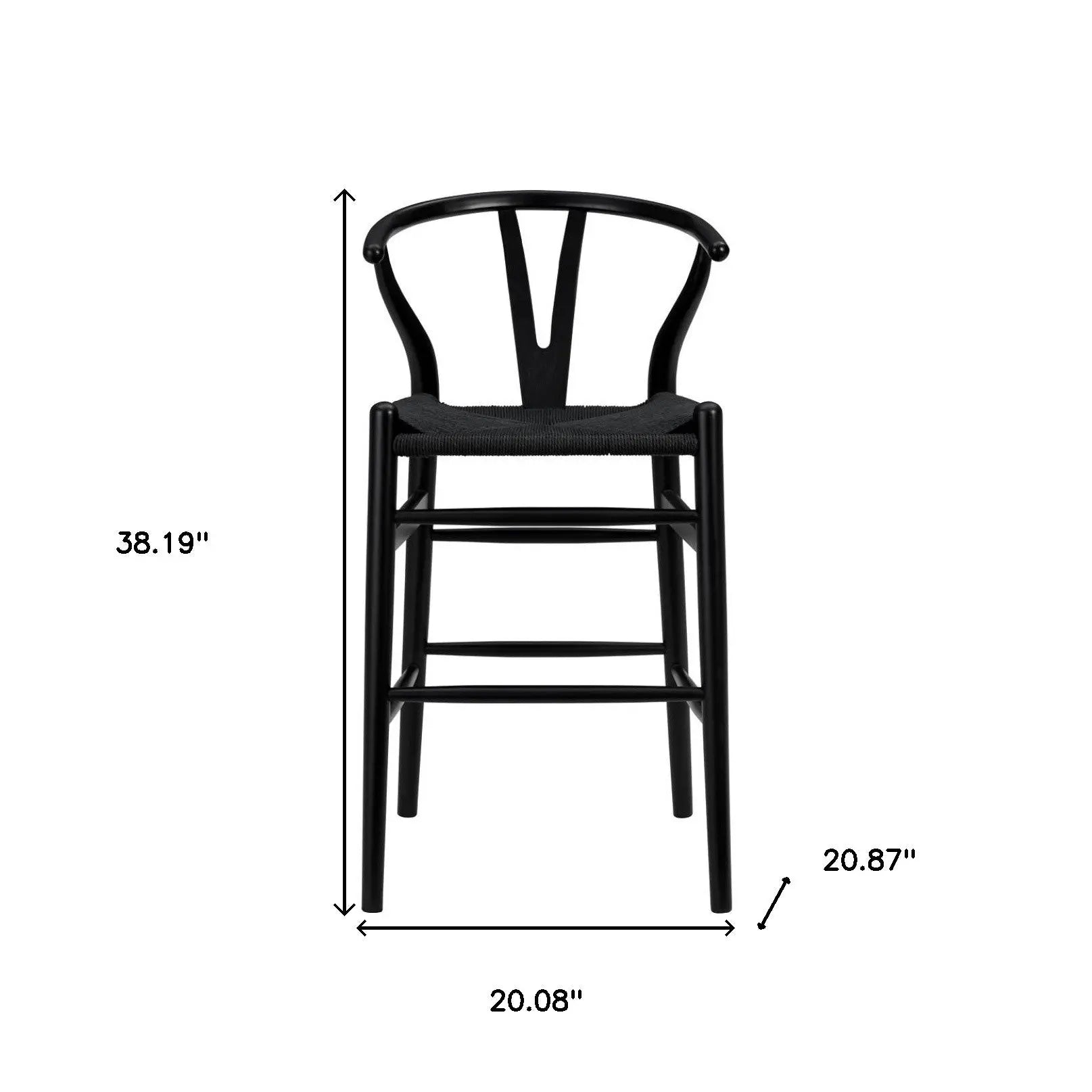 Black Solid Wood Counter Height Bar Chair Homeroots Living Room