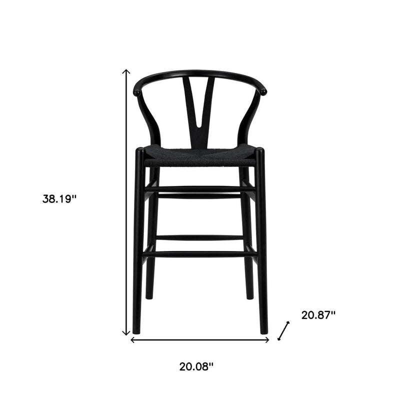 Black Solid Wood Counter Height Bar Chair Homeroots Living Room