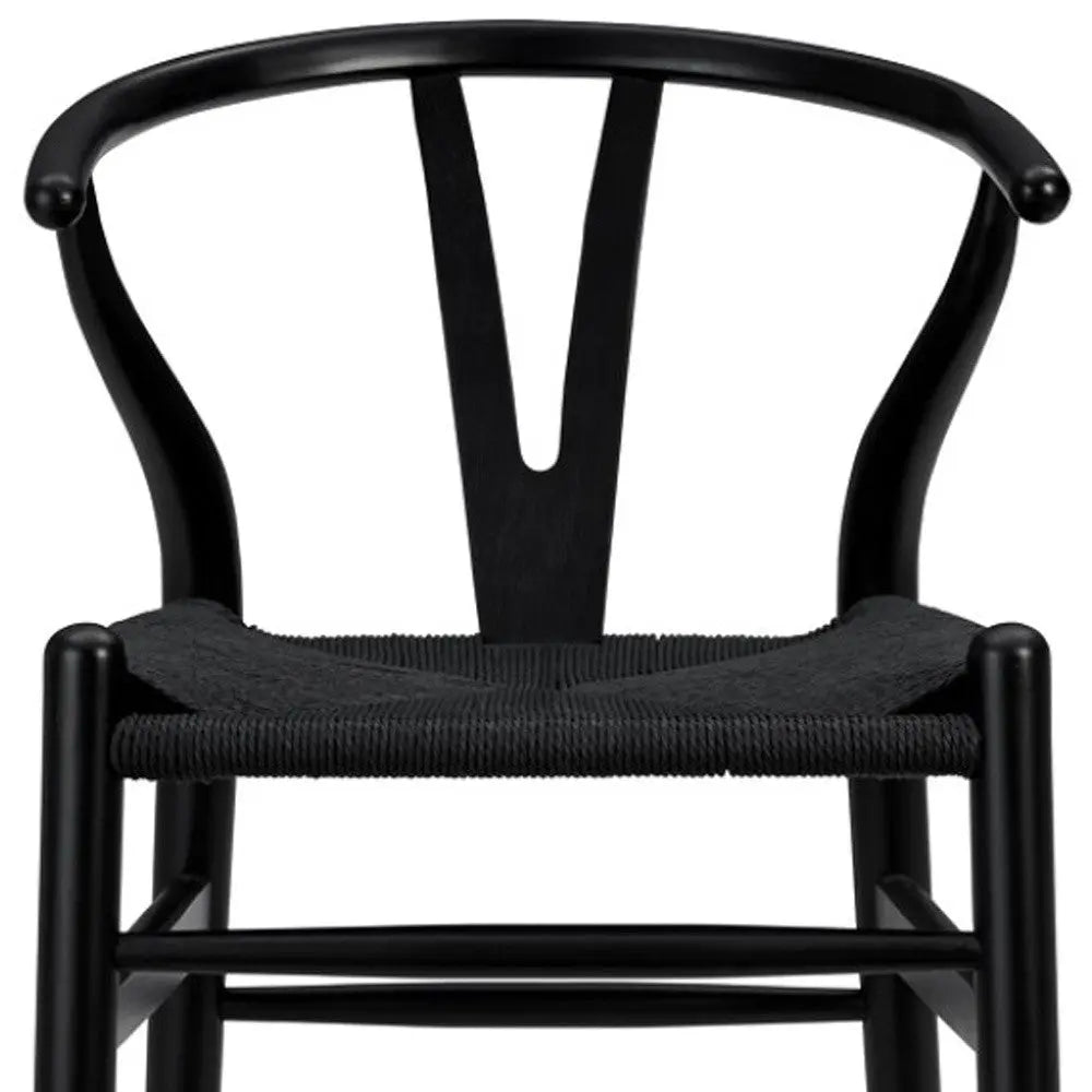 Black Solid Wood Counter Height Bar Chair Homeroots Living Room