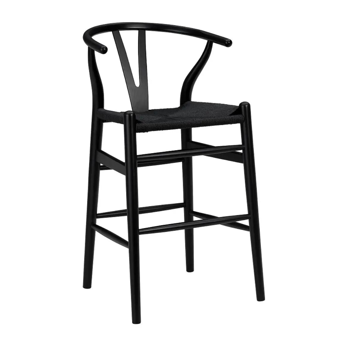 Black Solid Wood Counter Height Bar Chair Homeroots Living Room