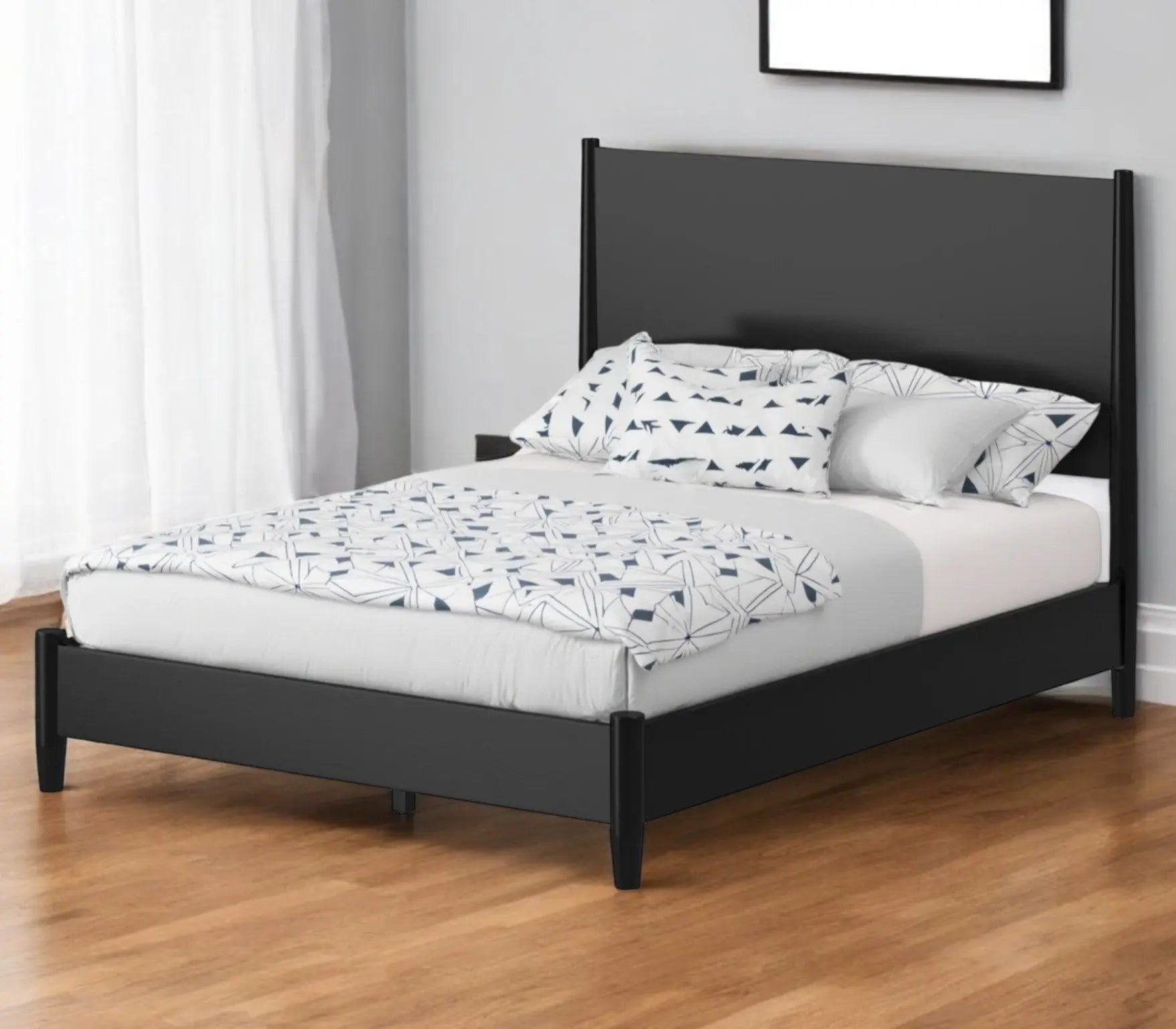 Black Solid Wood Full Bed Frame Homeroots Bed & Bath