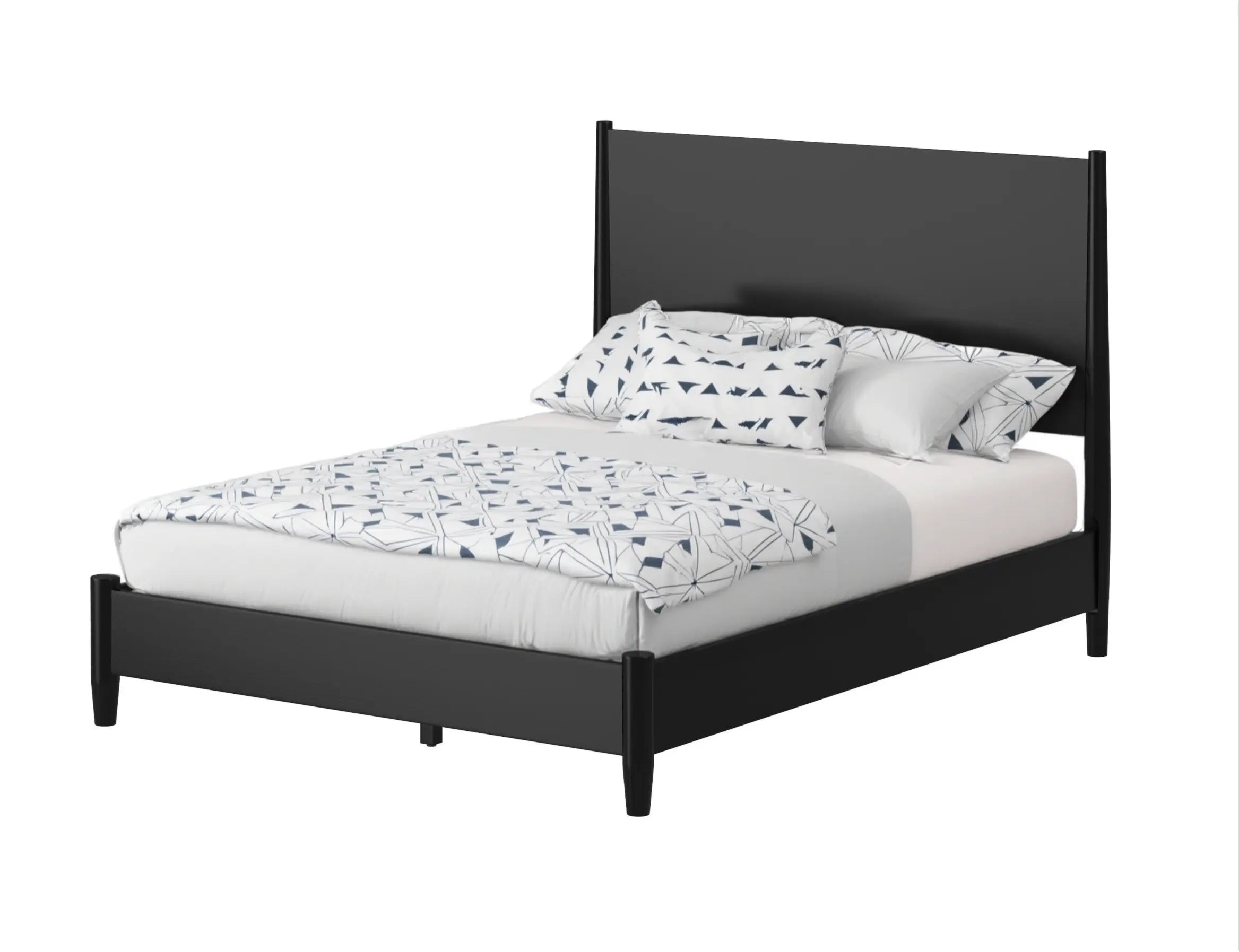 Black Solid Wood Full Bed Frame Homeroots Bed & Bath