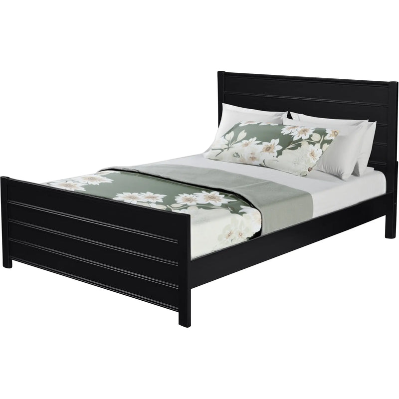Black Solid Wood King Bed Frame Homeroots Bed & Bath