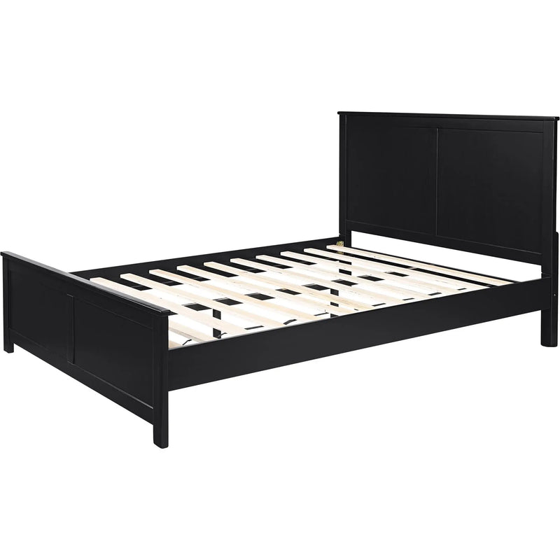 Black Solid Wood King Bed Frame Homeroots Bed & Bath