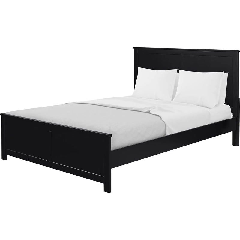 Black Solid Wood King Bed Frame Homeroots Bed & Bath