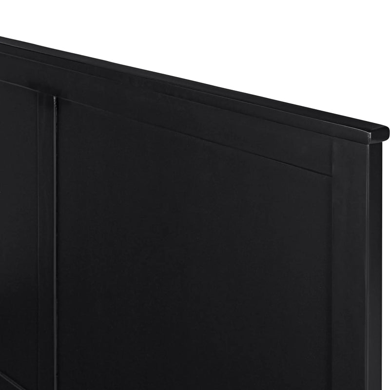 Black Solid Wood King Bed Frame Homeroots Bed & Bath