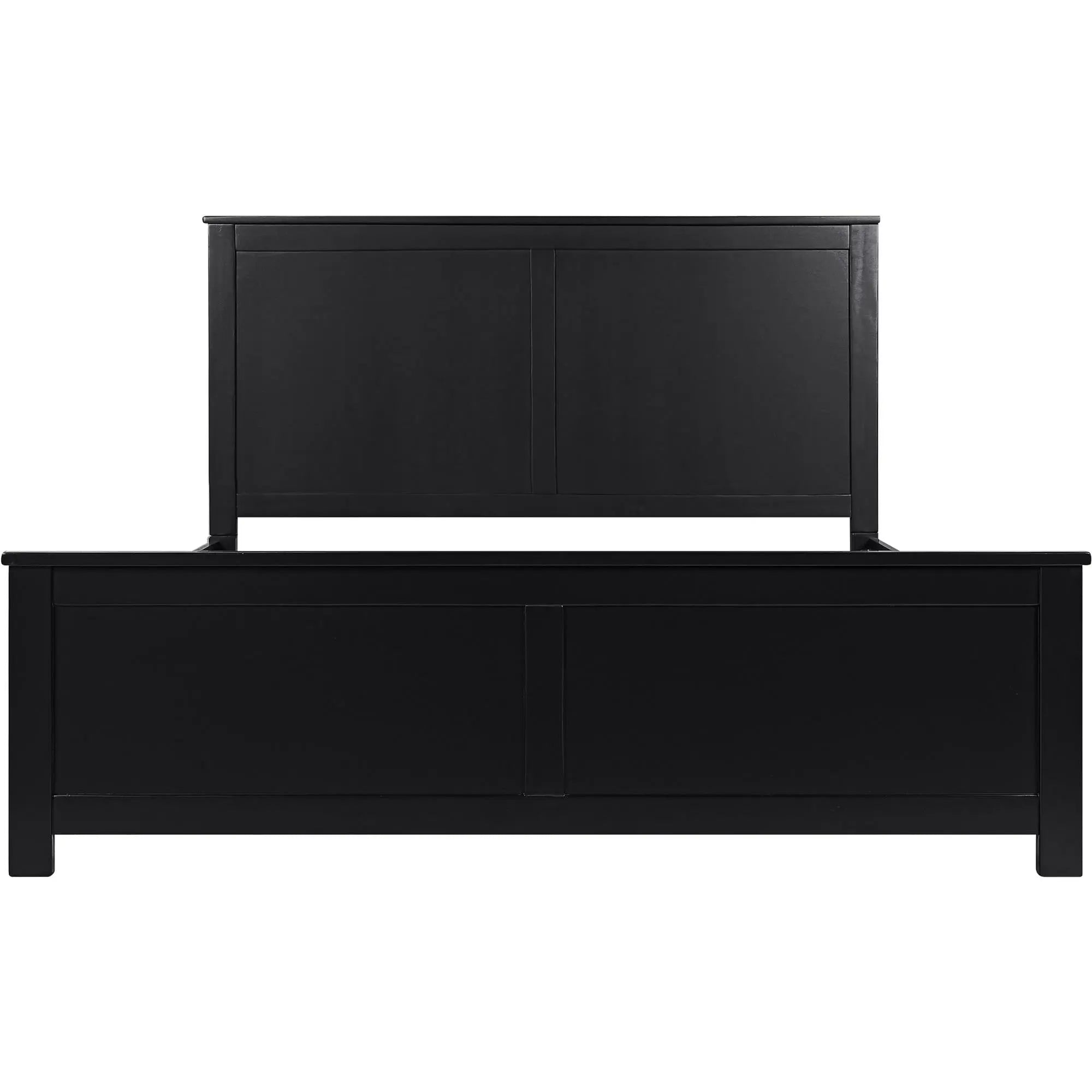 Black Solid Wood King Bed Frame Homeroots Bed & Bath