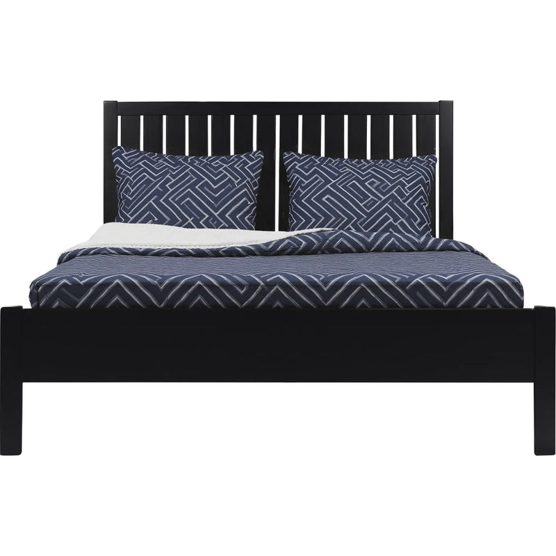 Black Solid Wood King Bed Frame Homeroots Bed & Bath