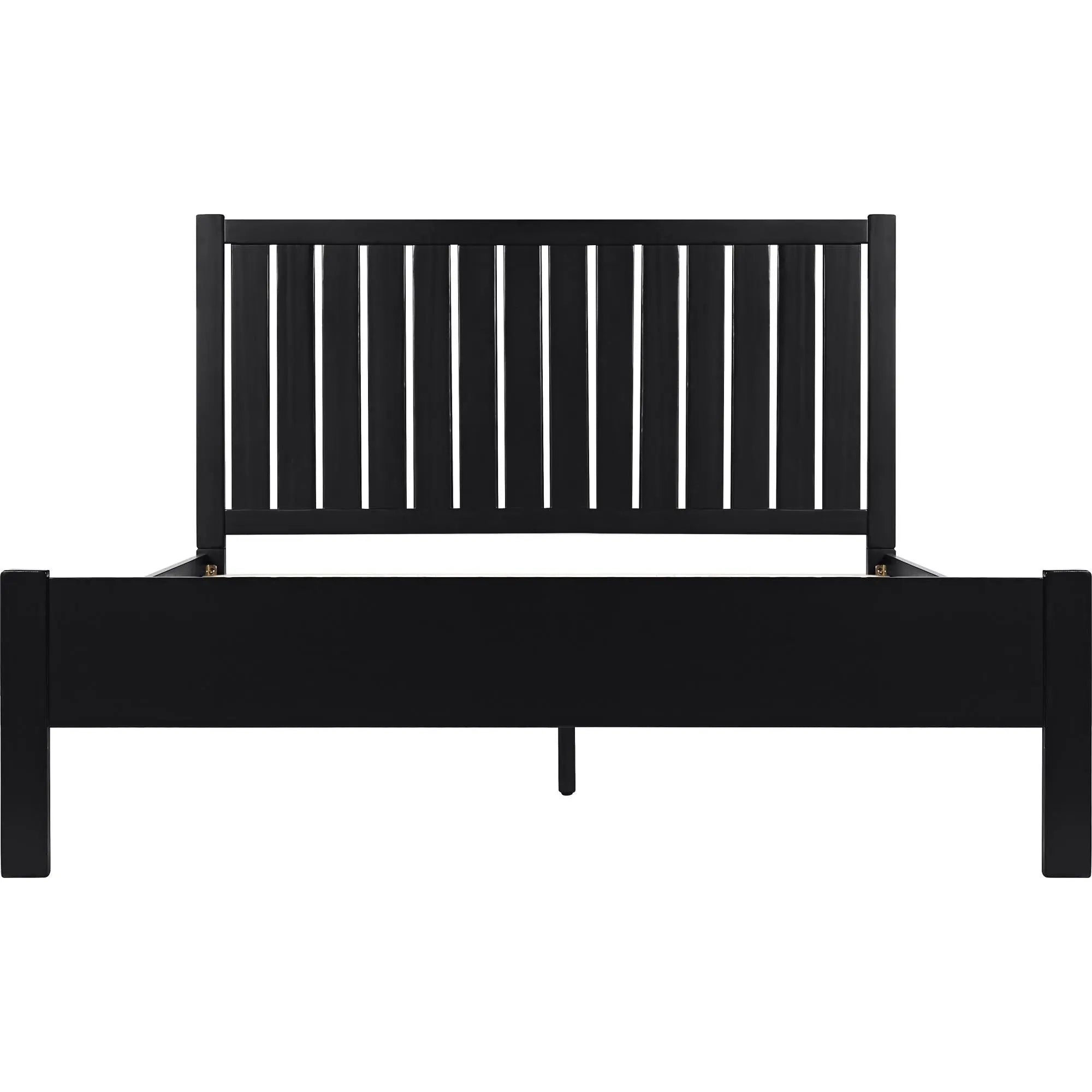 Black Solid Wood King Bed Frame Homeroots Bed & Bath