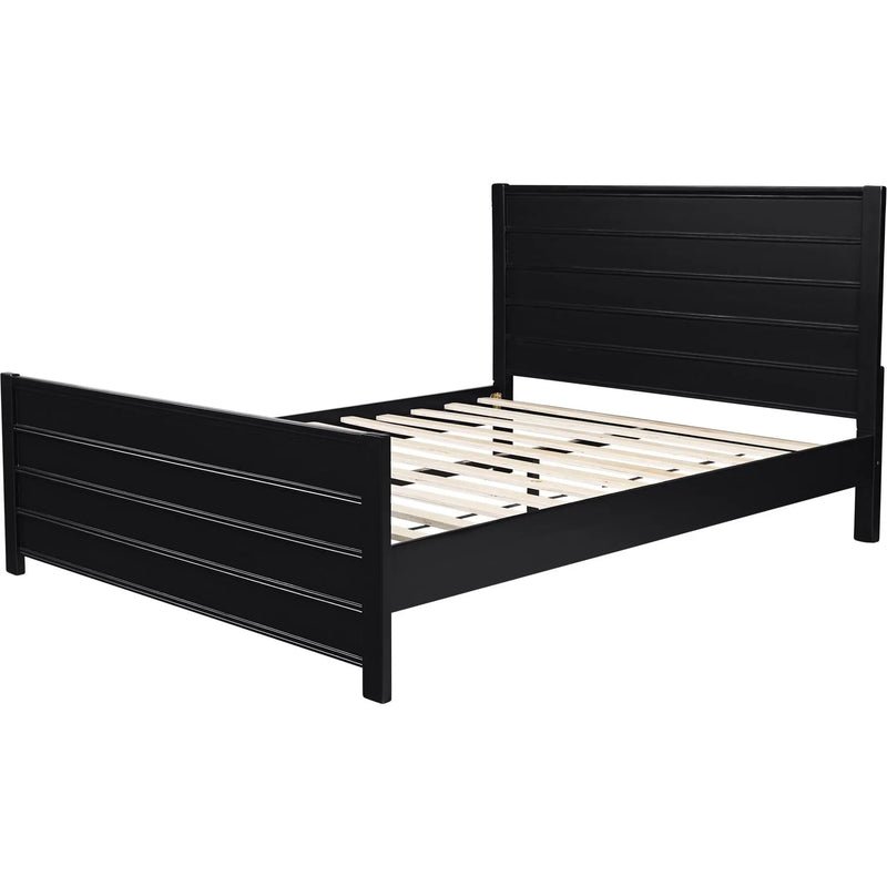 Black Solid Wood Queen Bed Frame Homeroots Bed & Bath