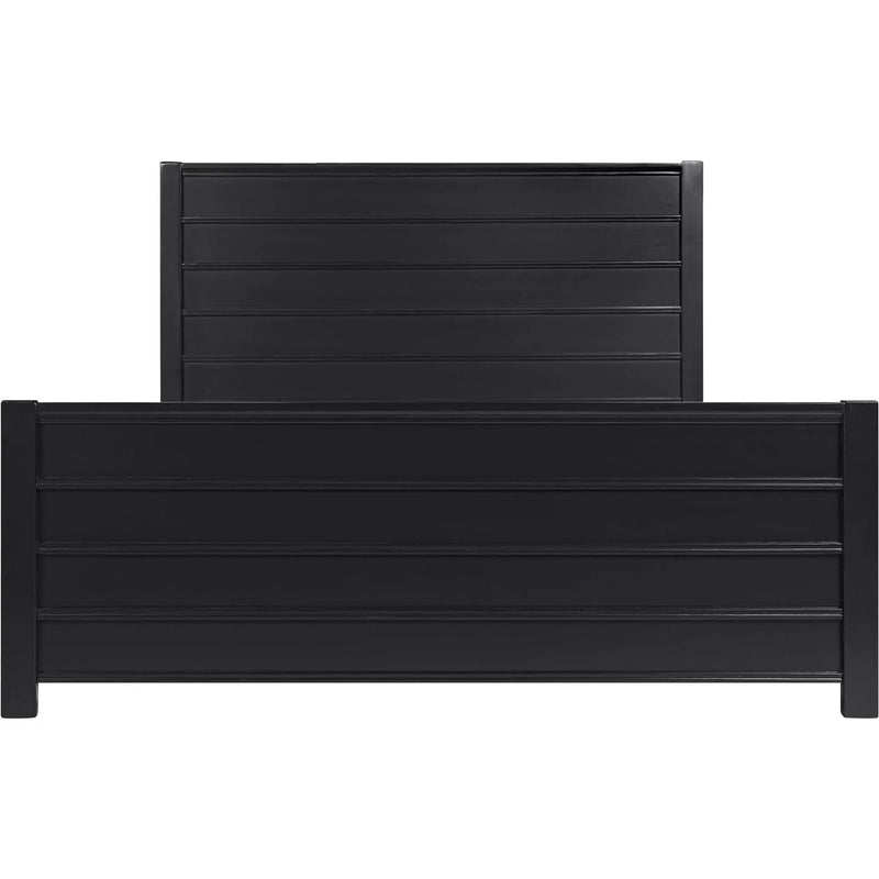 Black Solid Wood Queen Bed Frame Homeroots Bed & Bath