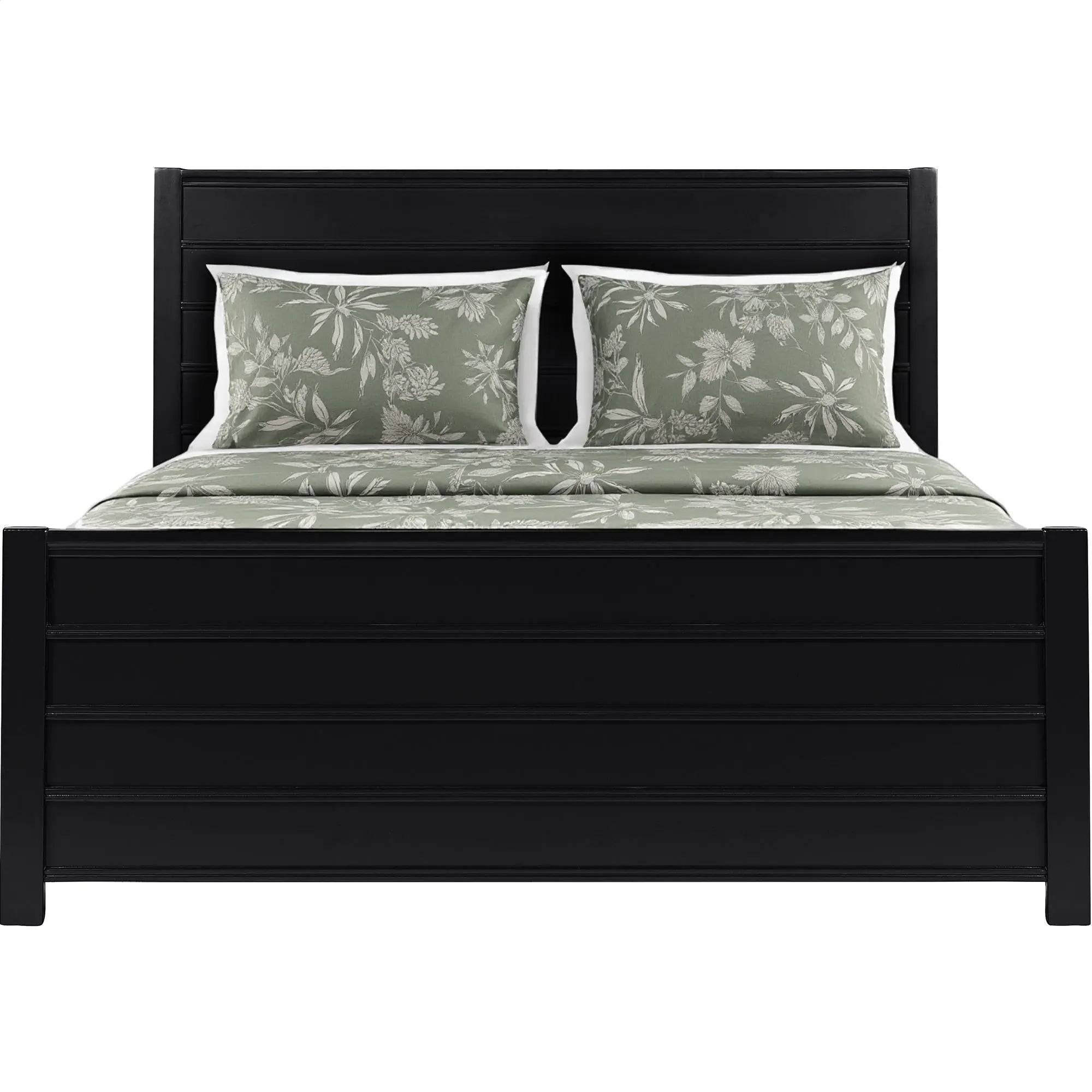 Black Solid Wood Queen Bed Frame Homeroots Bed & Bath