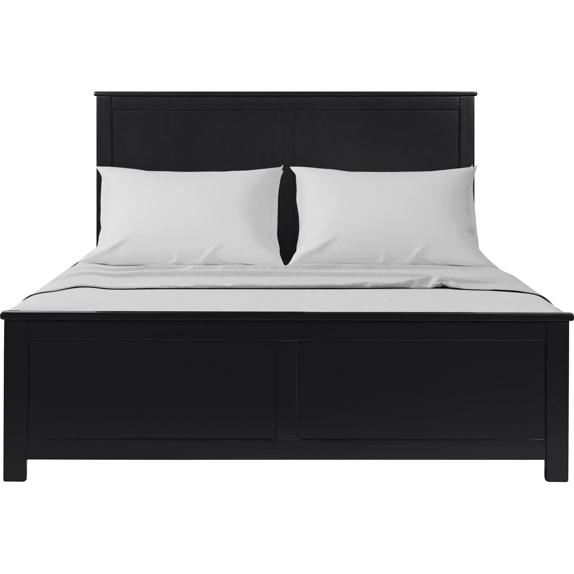 Black Solid Wood Queen Bed Frame Homeroots Bed & Bath