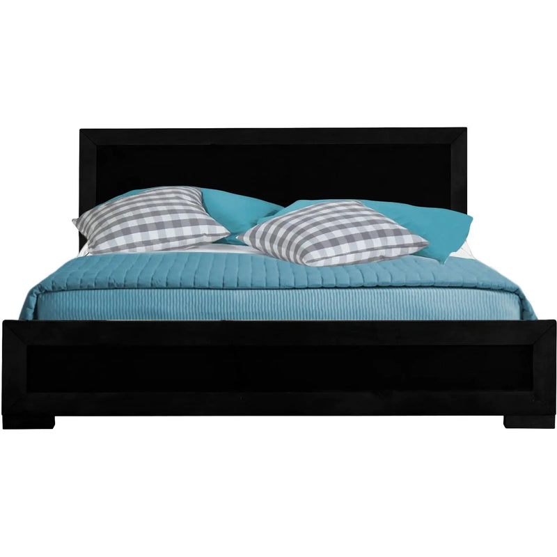 Black Solid and Manufactured Wood King Bed Frame Homeroots Bed & Bath