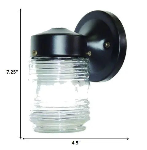 Black Standard Jelly Jar One Light Outdoor Wall Light Homeroots Outdoor