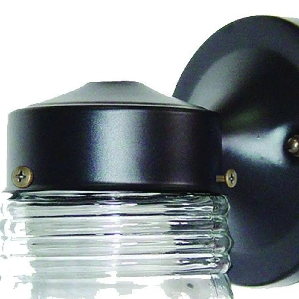 Black Standard Jelly Jar One Light Outdoor Wall Light Homeroots Outdoor