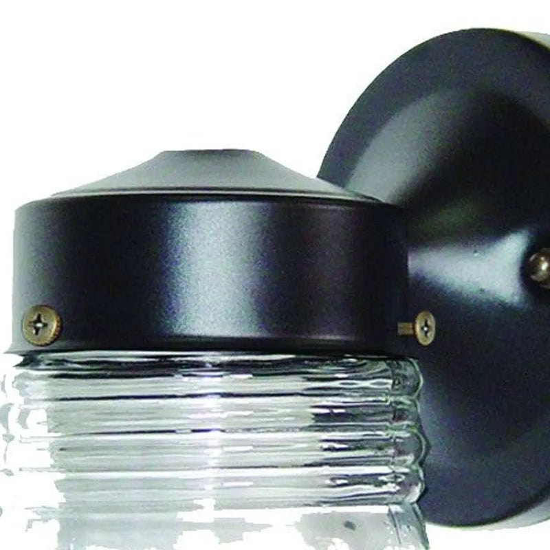 Black Standard Jelly Jar One Light Outdoor Wall Light Homeroots Outdoor