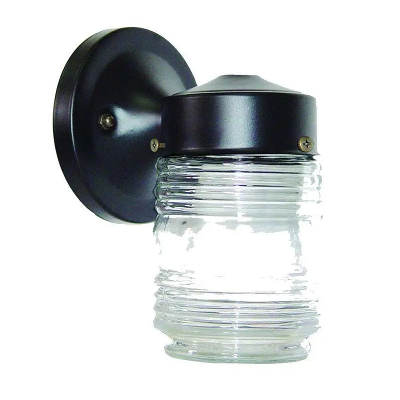 Black Standard Jelly Jar One Light Outdoor Wall Light Homeroots Outdoor
