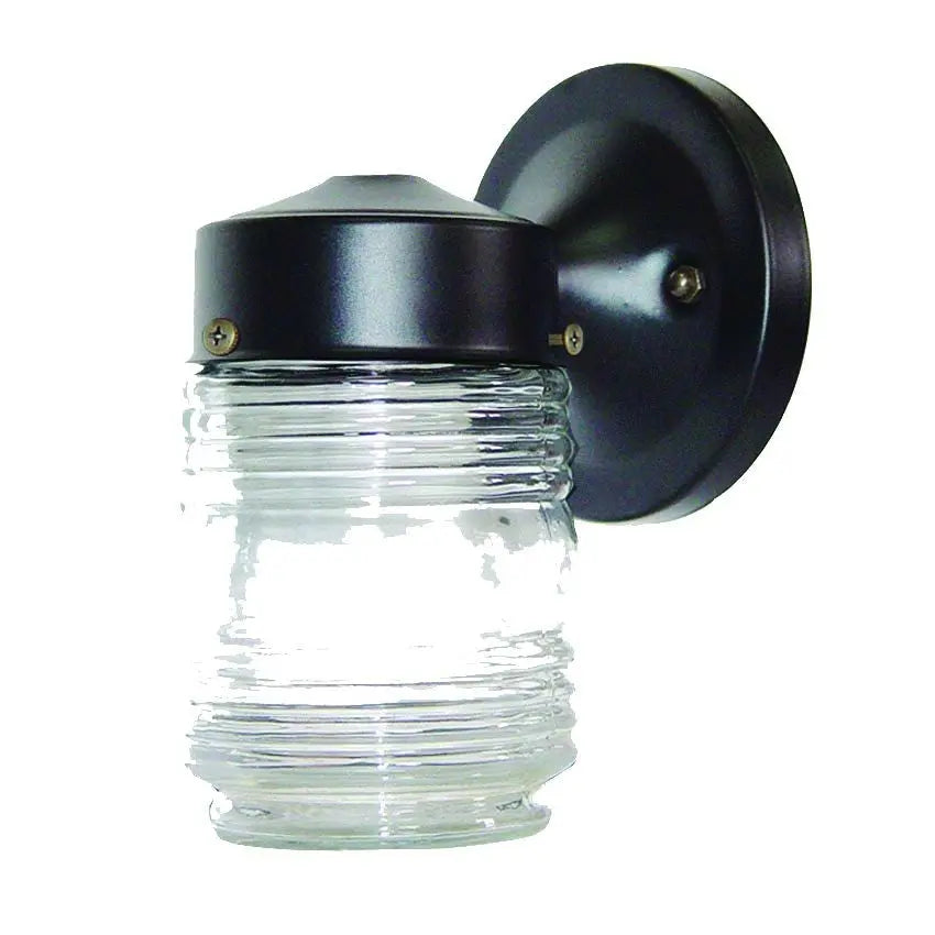 Black Standard Jelly Jar One Light Outdoor Wall Light Homeroots Outdoor