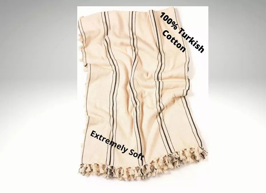 Black Striped Cream Bedspread Basic Layers