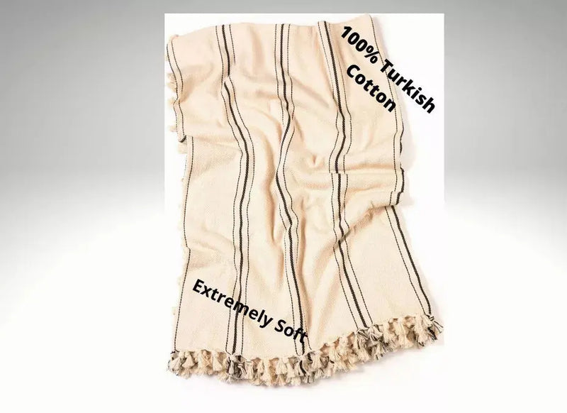Black Striped Cream Bedspread Basic Layers