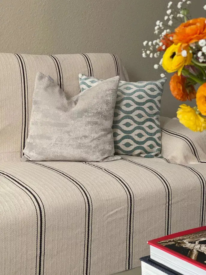 Black Striped Cream Bedspread Basic Layers