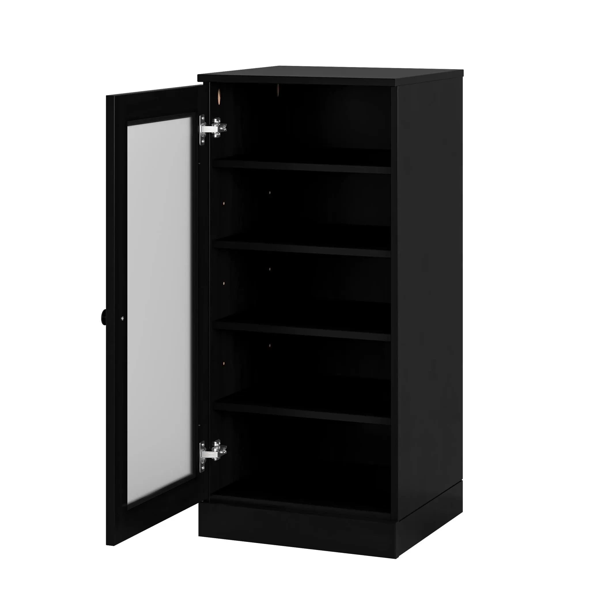 Black Ten Pair Solid WoodShoe Storage Cabinet Homeroots Organization