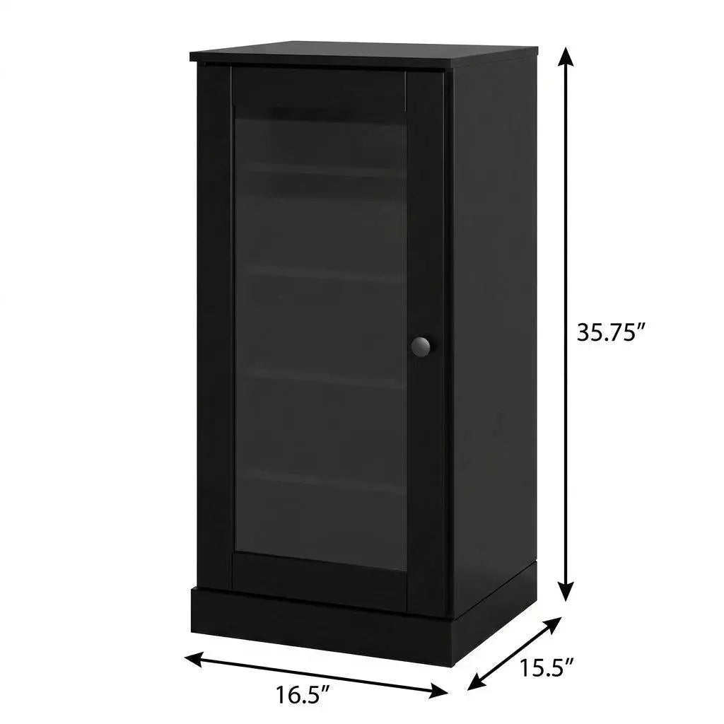 Black Ten Pair Solid WoodShoe Storage Cabinet Homeroots Organization