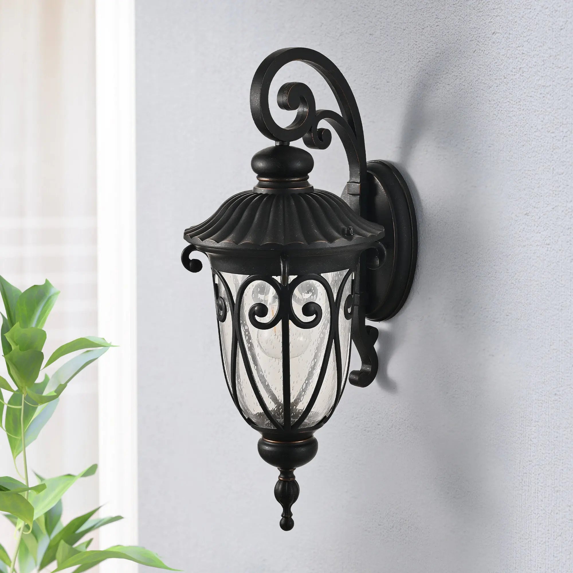 Black Transparent Outdoor Hanging Light With Clear Shades Homeroots Outdoor
