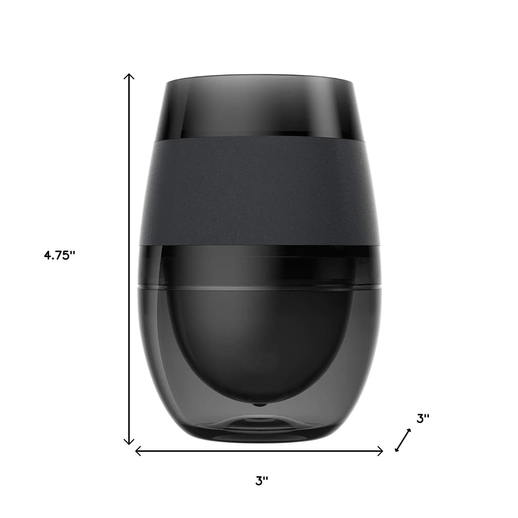 Black Tritan Plastic Convex Curve Shape Stemless All Purpose Wine Glass Homeroots Kitchen & Dining