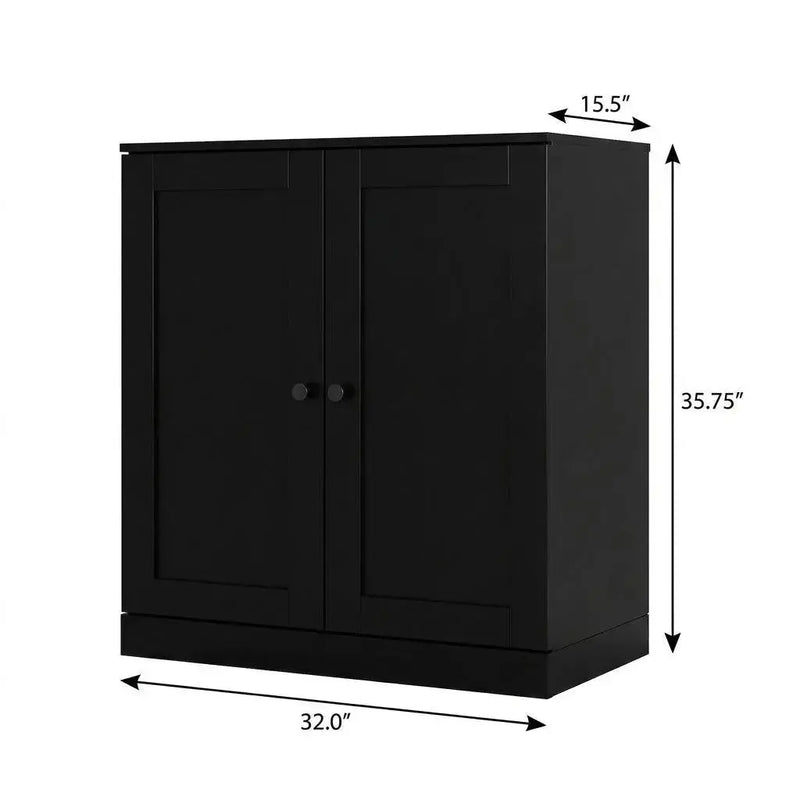 Black Twenty Pair Solid WoodShoe Storage Cabinet Homeroots Organization