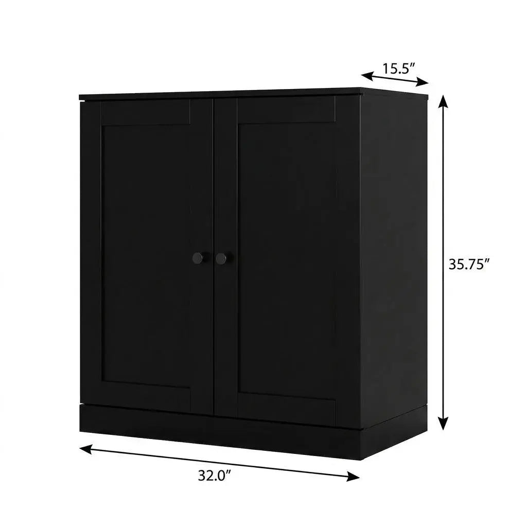 Black Twenty Pair Solid WoodShoe Storage Cabinet Homeroots Organization