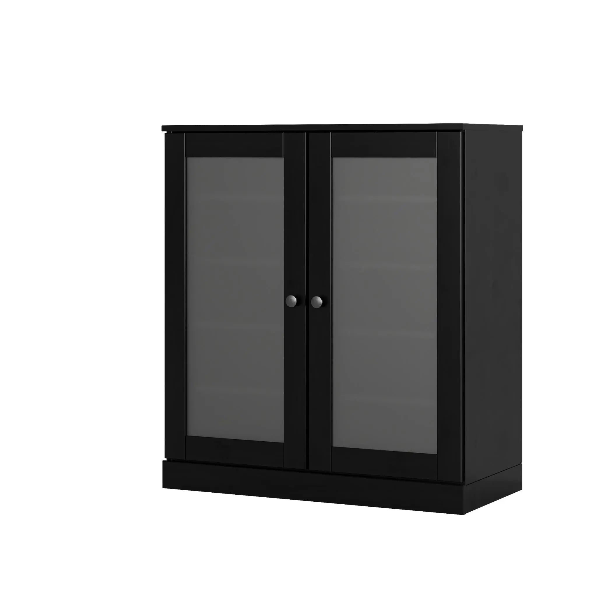 Black Twenty Pair Solid WoodShoe Storage Cabinet Homeroots Organization