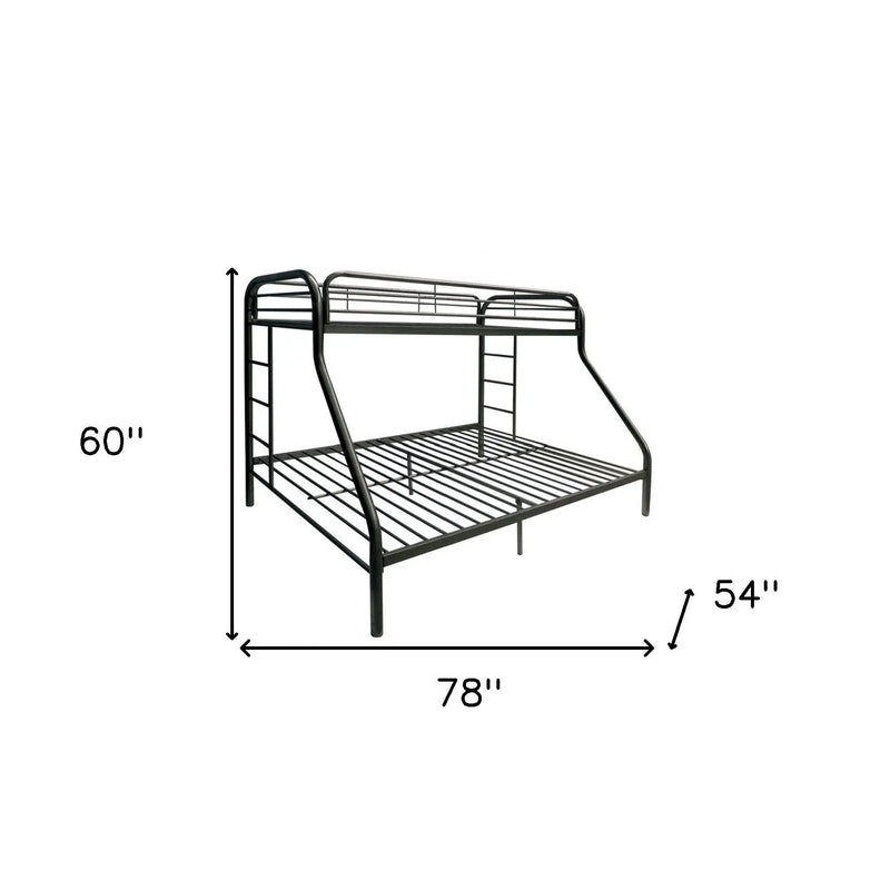 Black Twin Over Full Contemporary Metal Bunk Bed - GreatEagleInc