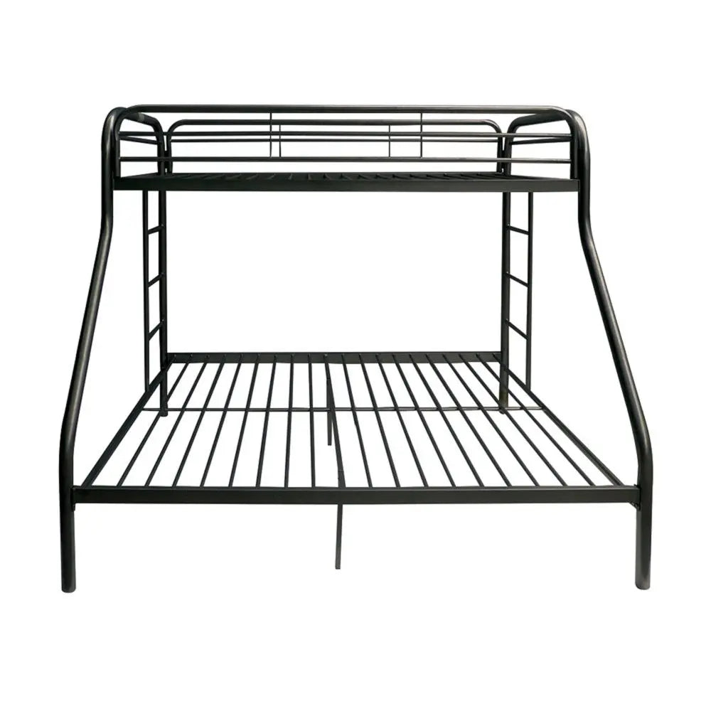 Black Twin Over Full Contemporary Metal Bunk Bed - GreatEagleInc