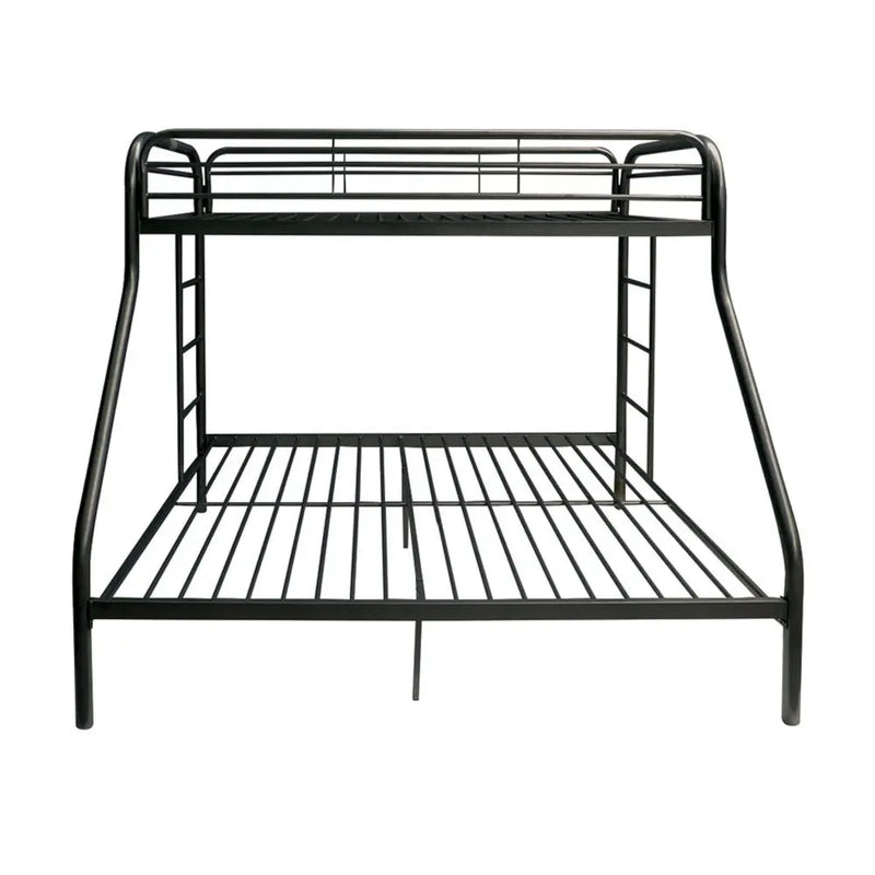 Black Twin Over Full Contemporary Metal Bunk Bed - GreatEagleInc