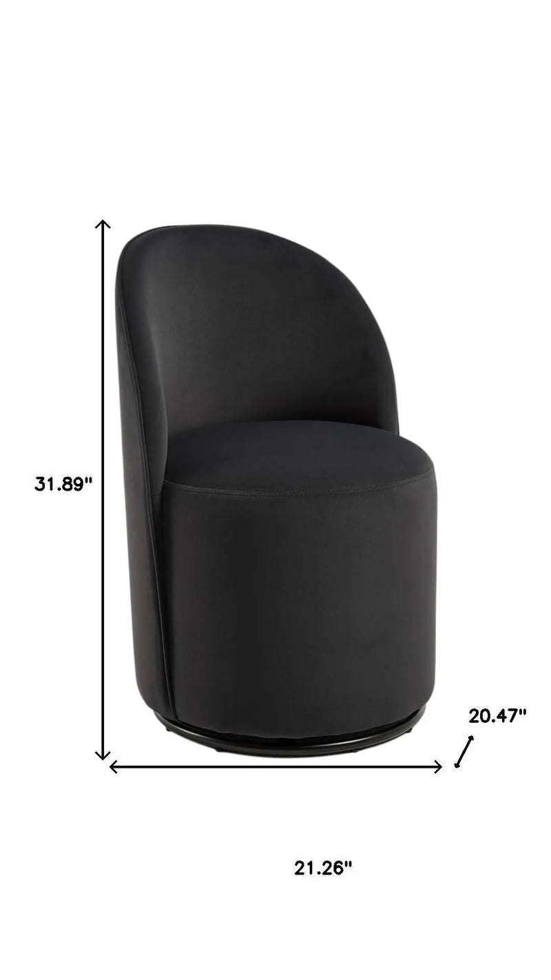 Black Velvet Curved Back Swivel Dining Arm Chair Homeroots Kitchen & Dining