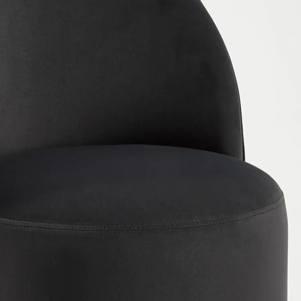 Black Velvet Curved Back Swivel Dining Arm Chair Homeroots Kitchen & Dining