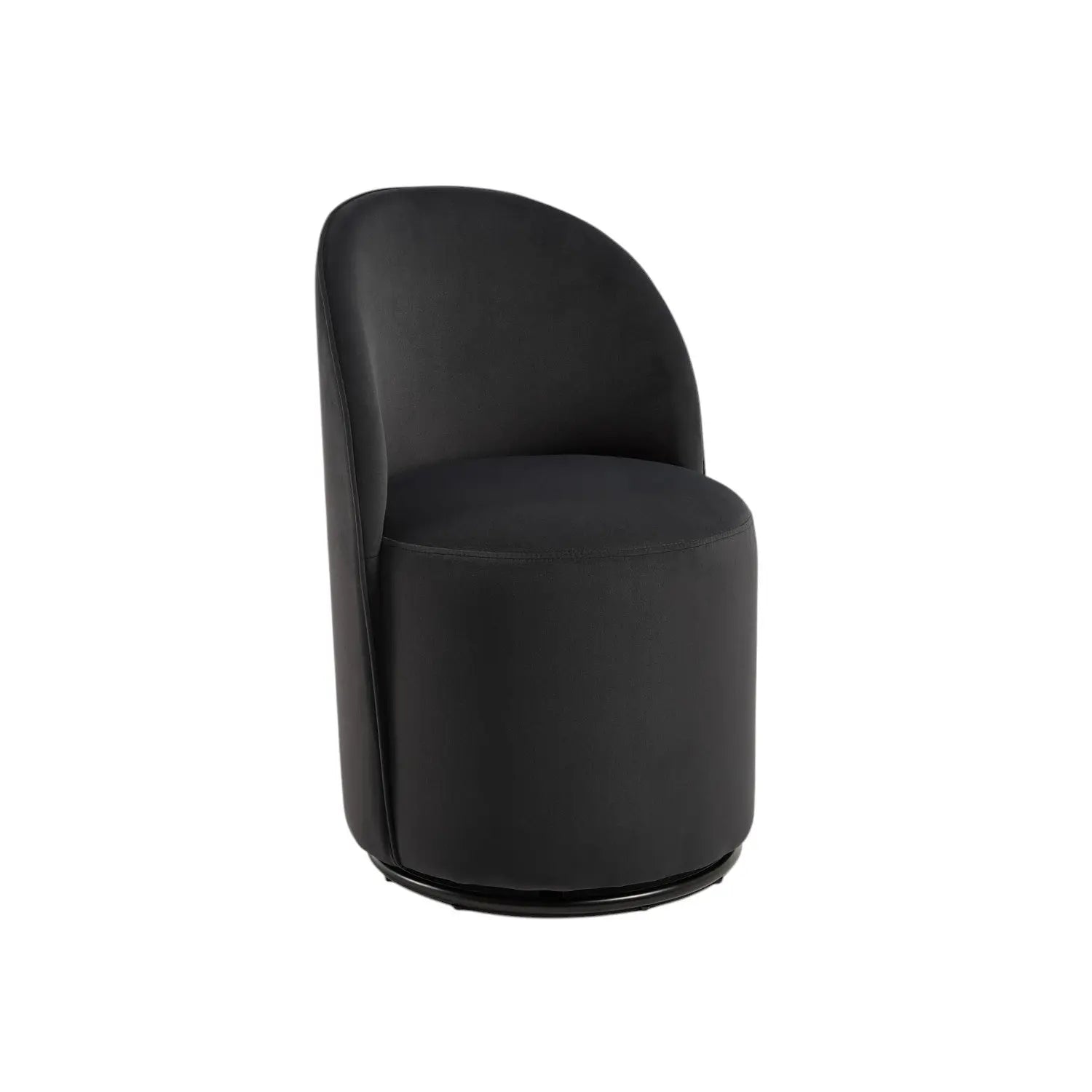 Black Velvet Curved Back Swivel Dining Arm Chair Homeroots Kitchen & Dining